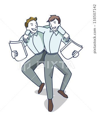 一位商人正在解釋團隊合作。 138507142