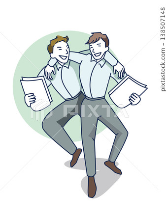 A businessman explaining teamwork. A businessman explaining teamwork. 138507148