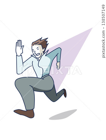 A businessman explaining (while running) A businessman explaining (while running) 138507149