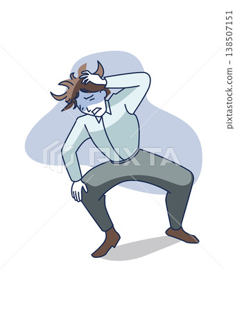 A tired businessman giving an explanation. A tired businessman giving an explanation. 138507151