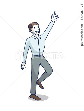 The businessman explaining (with joy) The businessman explaining (with joy) 138507171