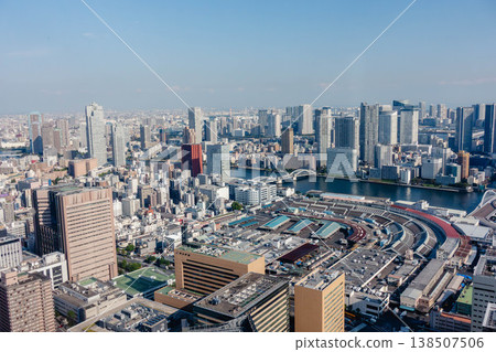A panoramic view of Tokyo's skyscrapers and cityscape from above. A panoramic view of Tokyo's skyscrapers and cityscape from above. 138507506