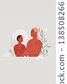 Man and a woman are holding hands in a painting 138508266