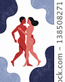 Man and woman are embracing each other in a painting 138508271
