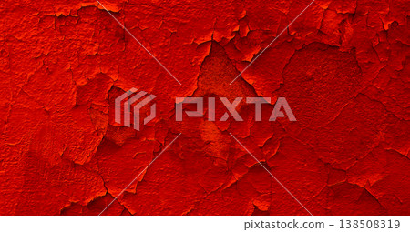 Abstract pattern of fiery cracks on surface. Textured photo for infernal background  138508319
