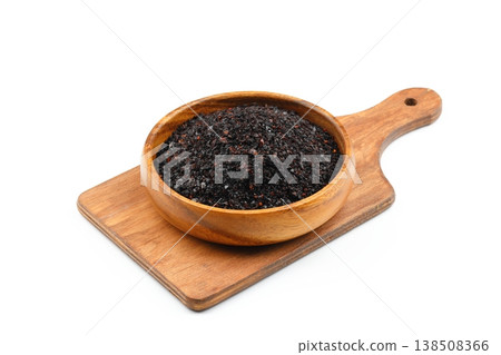 Dried Isot Pepper Flakes in a Wooden Bowl Isolated on White Background - Traditional Turkish Chili 138508366