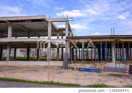 Construction site with incomplete concrete structure Construction site with incomplete concrete structure 138508443