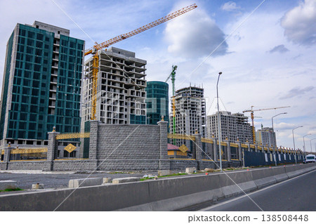 City skyline with ongoing high-rise construction City skyline with ongoing high-rise construction 138508448