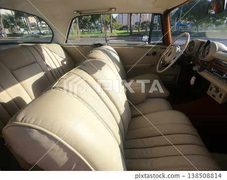 Vintage red classic car with retro design details Vintage red classic car with retro design details 138508814