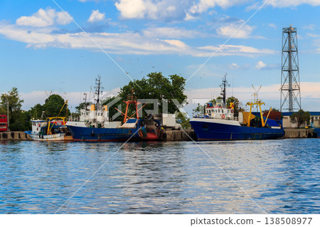 Fishing trawlers in port in Nessebar, Bulgaria Fishing trawlers in port in Nessebar, Bulgaria 138508977
