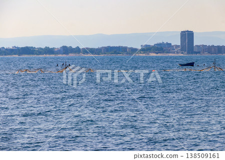 Fishing nets in the Black sea in Bulgaria 138509161