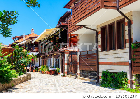 Narrow street of the old town of Nessebar in Bulgaria Narrow street of the old town of Nessebar in Bulgaria 138509237