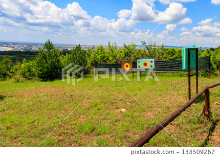 Archery targets on a field Archery targets on a field 138509267