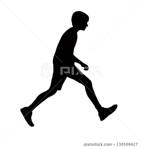 a boy running body silhouette vector 138509427