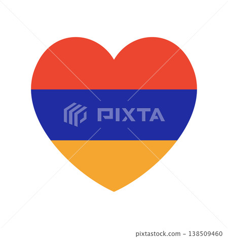 Flag of Armenia state symbol in heart shape. National Armenia heart shaped flag button, badge, banner. Heart flag of Armenia country icon, sticker. Flag of Armenia state symbol in heart shape. National Armenia heart shaped flag button, badge, banner. Heart flag of Armenia country icon, sticker. 138509460