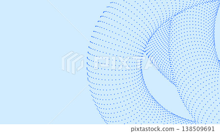Abstract 3D dotted shape on clean minimalist background. Modern futuristic geometric composition for digital, technology, data, and creative design concepts. 138509691