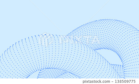 Abstract 3D dotted shape on clean minimalist background. Modern futuristic geometric composition for digital, technology, data, and creative design concepts. Abstract 3D dotted shape on clean minimalist background. Modern futuristic geometric composition for digital, technology, data, and creative design concepts. 138509775