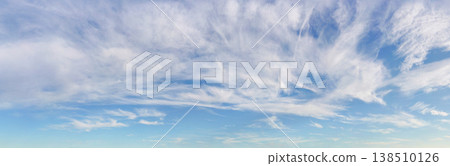 Bright sky background with cirrus clouds above, high resolution image 138510126