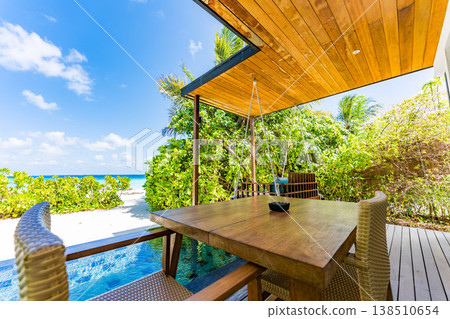 Private pool in a beach villa at a hotel in the Maldives Private pool in a beach villa at a hotel in the Maldives 138510654
