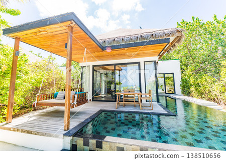 Private pool in a beach villa at a hotel in the Maldives Private pool in a beach villa at a hotel in the Maldives 138510656