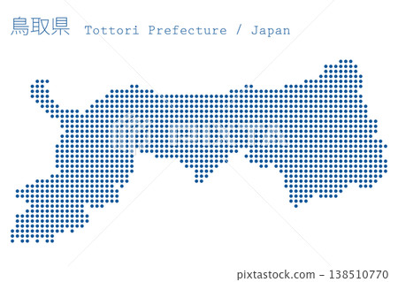 日本鳥取縣地圖向量插圖素材 138510770