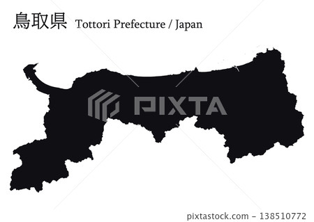 日本鳥取縣地圖向量插圖素材 138510772