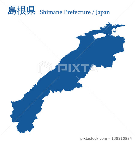 日本島根縣地圖向量插圖素材 138510884
