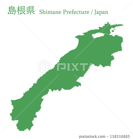 日本島根縣地圖向量插圖素材 138510885
