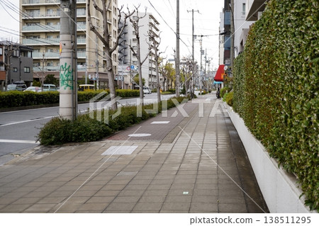 Road and sidewalk scenery Road and sidewalk scenery 138511295