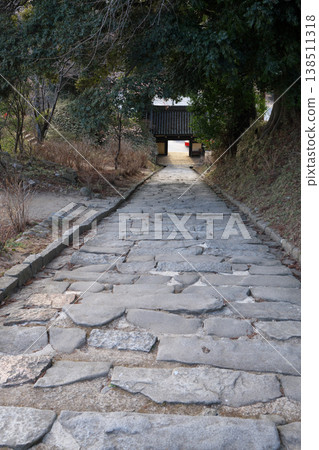 Sakuragawa City, Amabikiyama, Rakuhōji Temple, stone staircase, clear weather. Sakuragawa City, Amabikiyama, Rakuhōji Temple, stone staircase, clear weather. 138511318