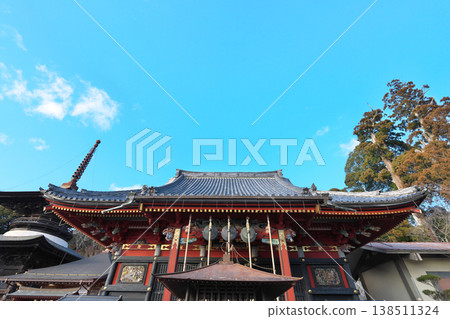 Sakuragawa City, Amabikiyama, Rakuhōji Temple, Amabiki Kannon, Main Hall, Clear weather 138511324
