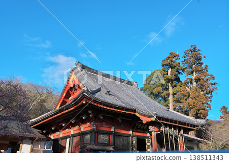 Sakuragawa City, Amabikiyama, Rakuhōji Temple, Amabiki Kannon, Main Hall, Clear weather Sakuragawa City, Amabikiyama, Rakuhōji Temple, Amabiki Kannon, Main Hall, Clear weather 138511343