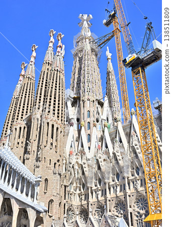 The Sagrada Familia with a cross installed. 138511809