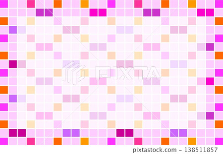 Geometric pattern frame, white space, square, pink, orange 138511857