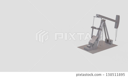 Oil Pump Jack Petroleum Industry Equipment On White Background 3d render. Oil Pump Jack Petroleum Industry Equipment On White Background 3d render. 138511895