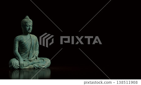 Ancient Buddha Statue Meditation Spiritual Zen Concept 3d render. 138511908