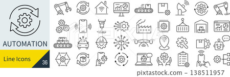 Icon set related to automation Icon set related to automation 138511957