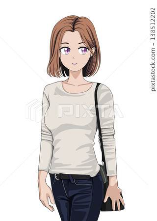 休閒服裝的女性 休閒服裝的女性 138512202