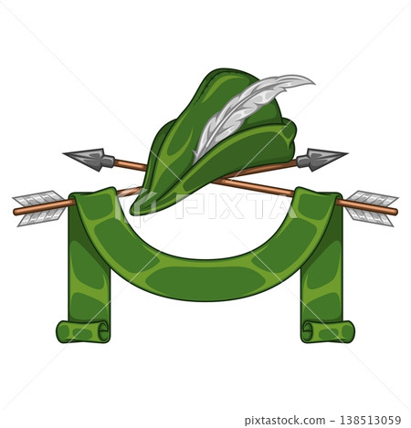 Archer arrows and hat in color Archer arrows and hat in color 138513059