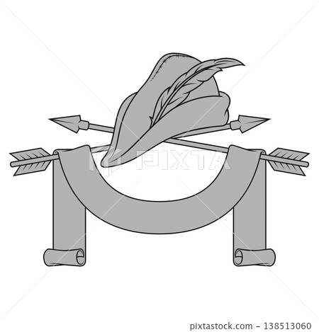 Arrows and hat in grayscale Arrows and hat in grayscale 138513060