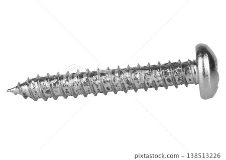 Self-tapping screws on a white background Self-tapping screws on a white background 138513226