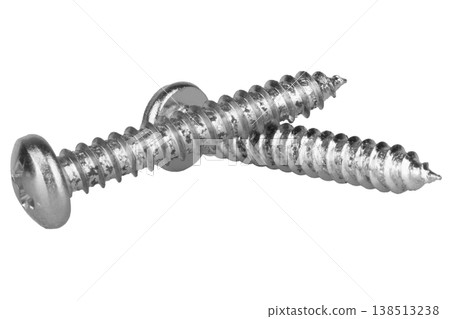 Self-tapping screws on a white background Self-tapping screws on a white background 138513238
