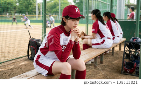 女子壘球比賽的場景。 138513821