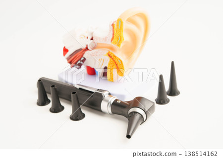 Otoscope for audiologist or ENT doctor use otoscope checking ear and treate hearing loss problem. Otoscope for audiologist or ENT doctor use otoscope checking ear and treate hearing loss problem. 138514162