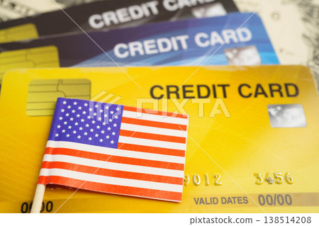 United States of America lag on credit card, finance economy trading shopping online business. United States of America lag on credit card, finance economy trading shopping online business. 138514208