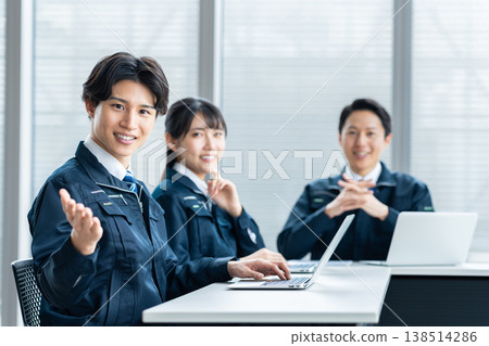Engineers holding a meeting. Filming assistance provided by: Denpa Gakuen Educational Foundation, Tokyo Electronics College. Engineers holding a meeting. Filming assistance provided by: Denpa Gakuen Educational Foundation, Tokyo Electronics College. 138514286