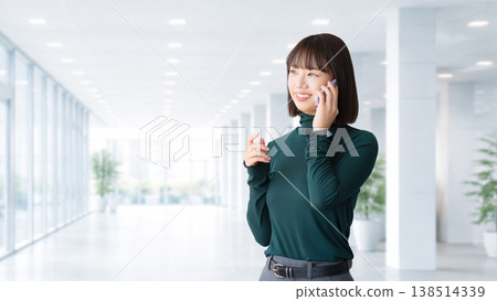 Woman/businesswoman talking on smartphone Woman/businesswoman talking on smartphone 138514339