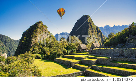 Spectacular views of Machu Picchu ruins, the treasure of the Inca Empire 138514370