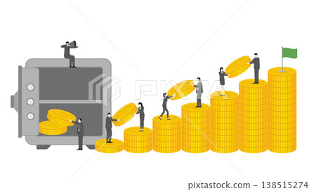 Business Leader Directing Team to Transport Large Gold Coins from Vault for Bold All In Investment Strategy and Asset Growth During Bear Market Opportunity Business Leader Directing Team to Transport Large Gold Coins from Vault for Bold All In Investment Strategy and Asset Growth During Bear Market Opportunity 138515274