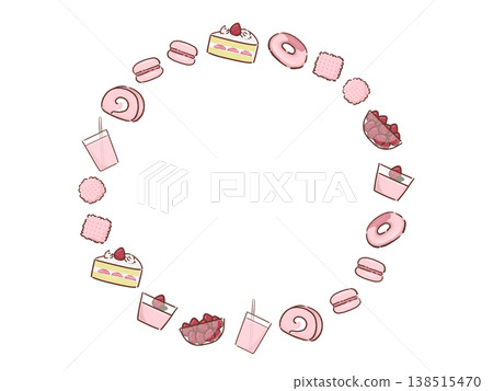 草莓糖果圓形框架 草莓糖果圓形框架 138515470